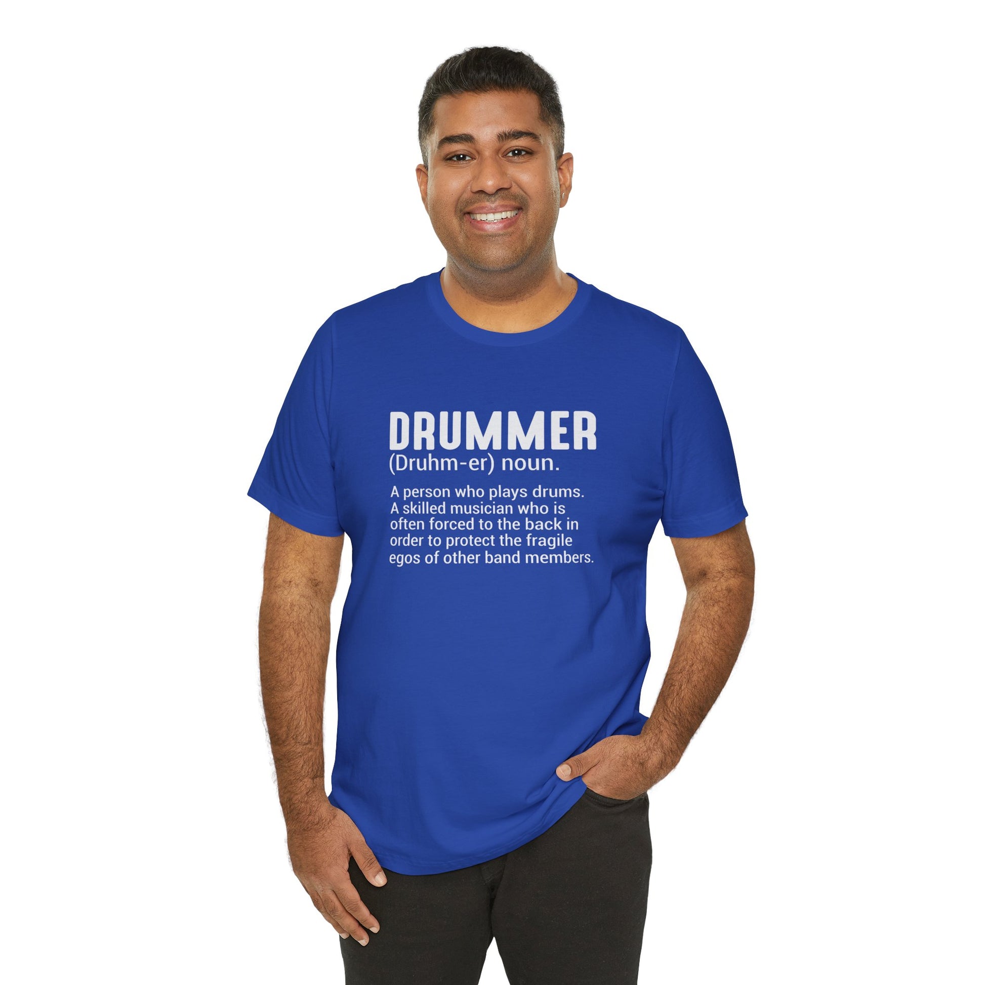 Funny Unisex T-Shirt Drummer Music Blue