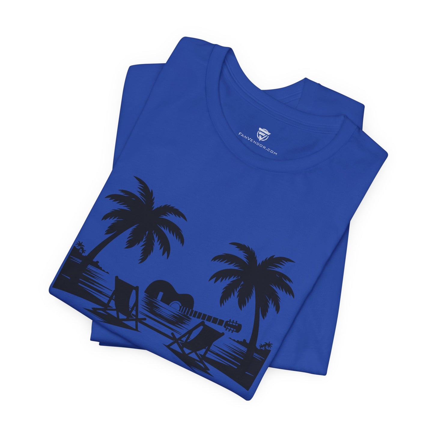 Unisex T-Shirt Guitar Music Beach Blue