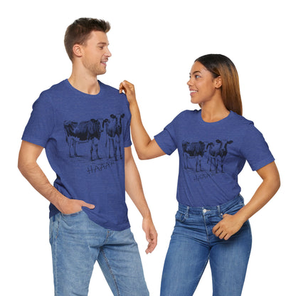 Funny Unisex T-Shirt Farm Cows Blue