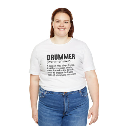 Funny Unisex T-Shirt Drummer Music White