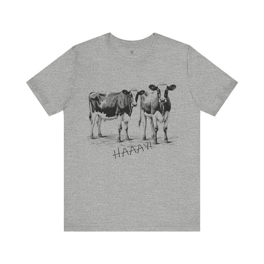 Funny Unisex T-Shirt Farm Cows Grey