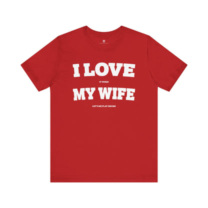 Funny Unisex T-Shirt Drummer Music Wife Red