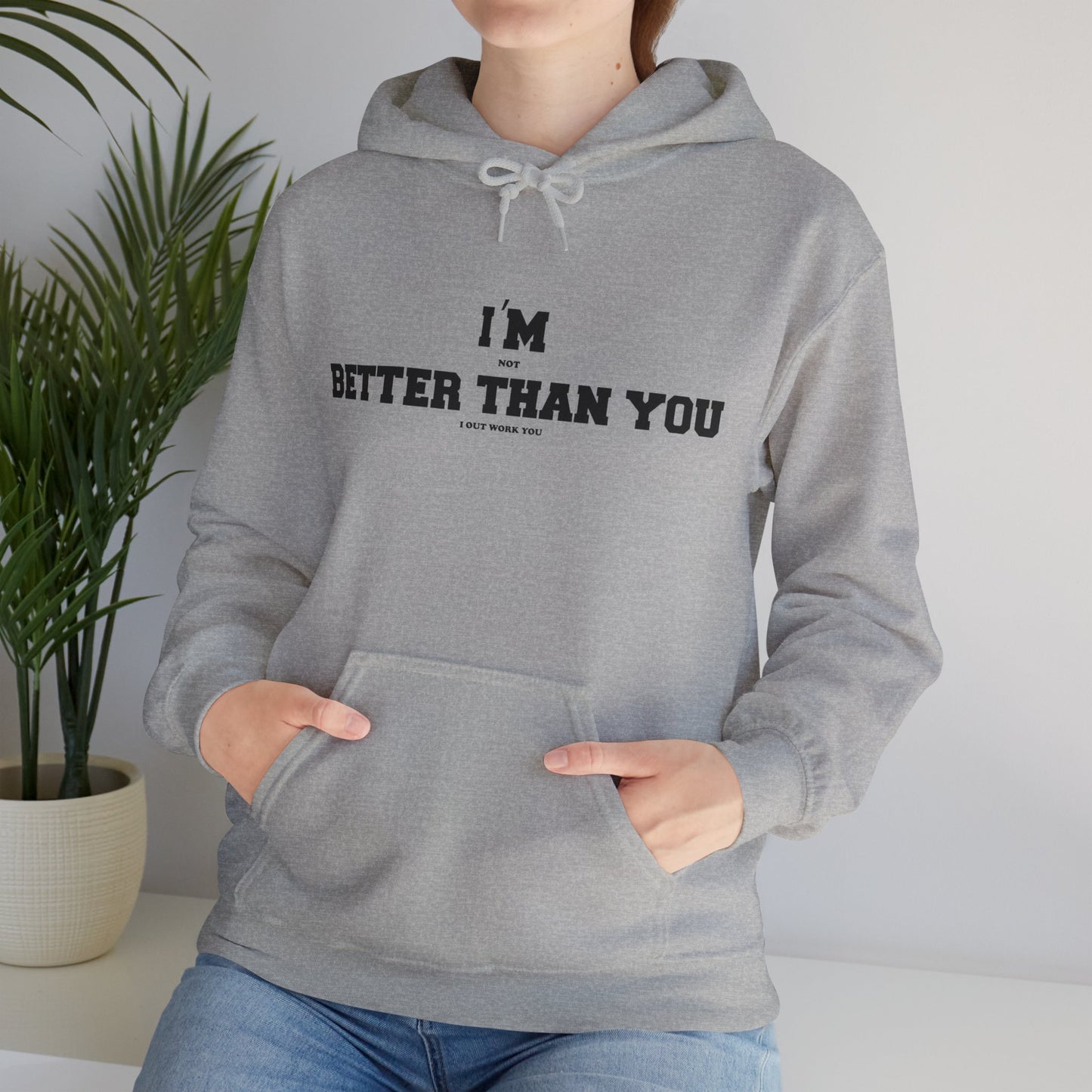 Unisex Hoodie Motivational Sports Grey