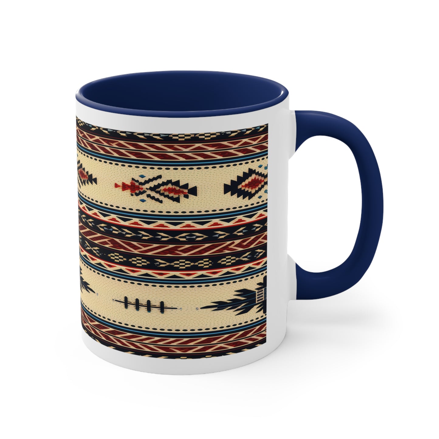 Accent Coffee Mug Native American Navy