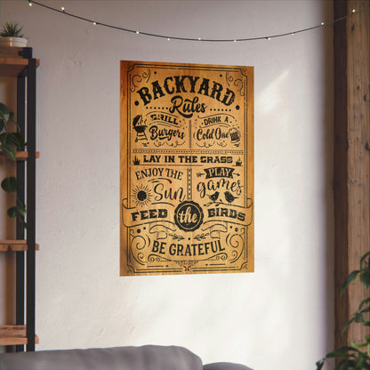 Cool Classic Poster Backyard Rules