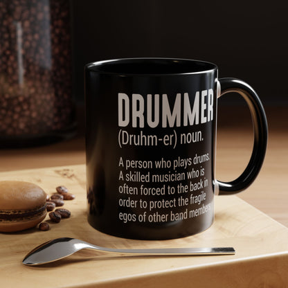 11oz Accent Coffee Mug - Funny Quote - Drummer Definition