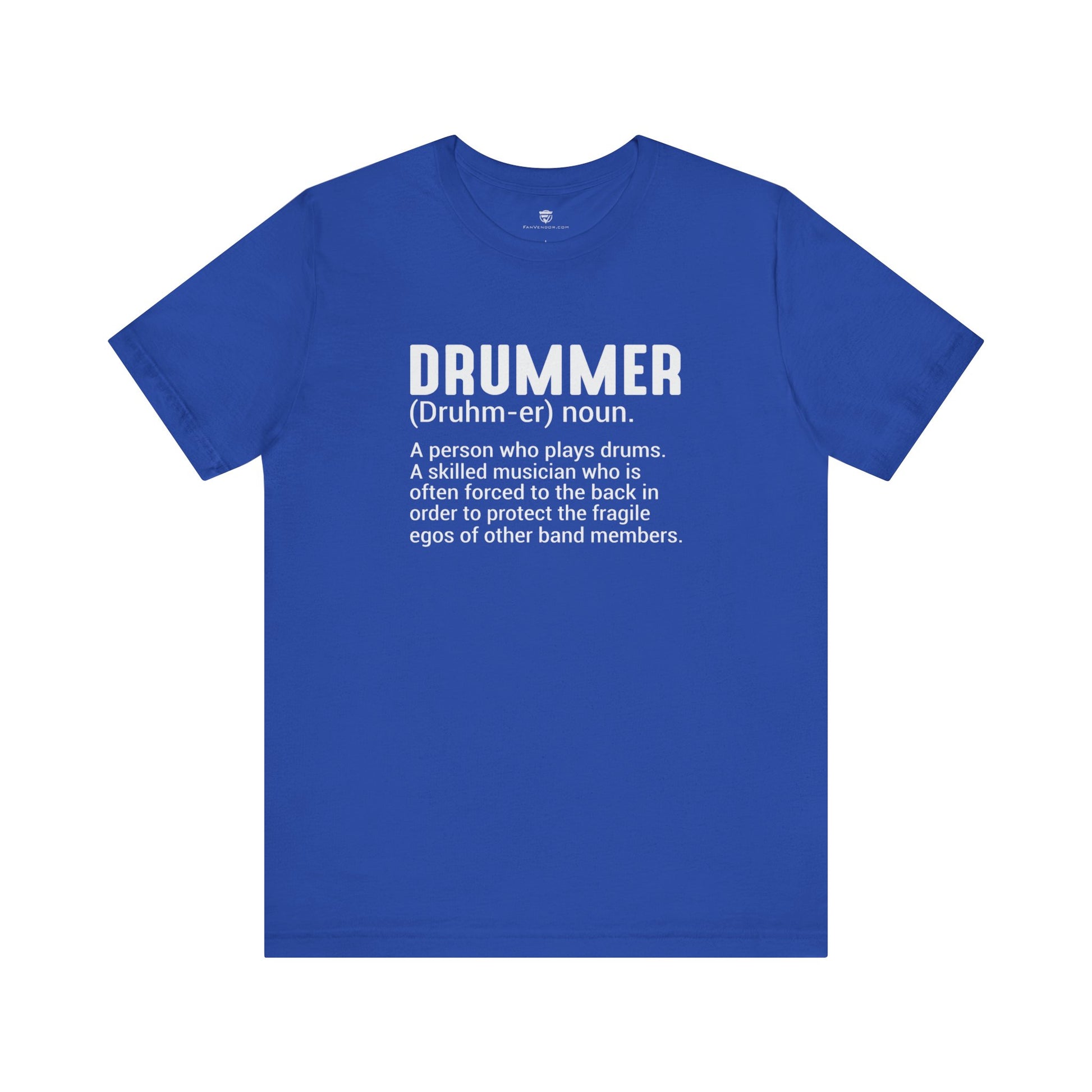 Funny Unisex T-Shirt Drummer Music Blue