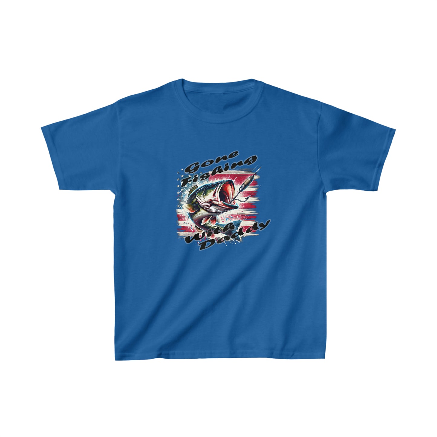 Kids Unisex Graphic Tee Fishing Blue