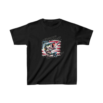 Kids Unisex Graphic Tee Fishing Black