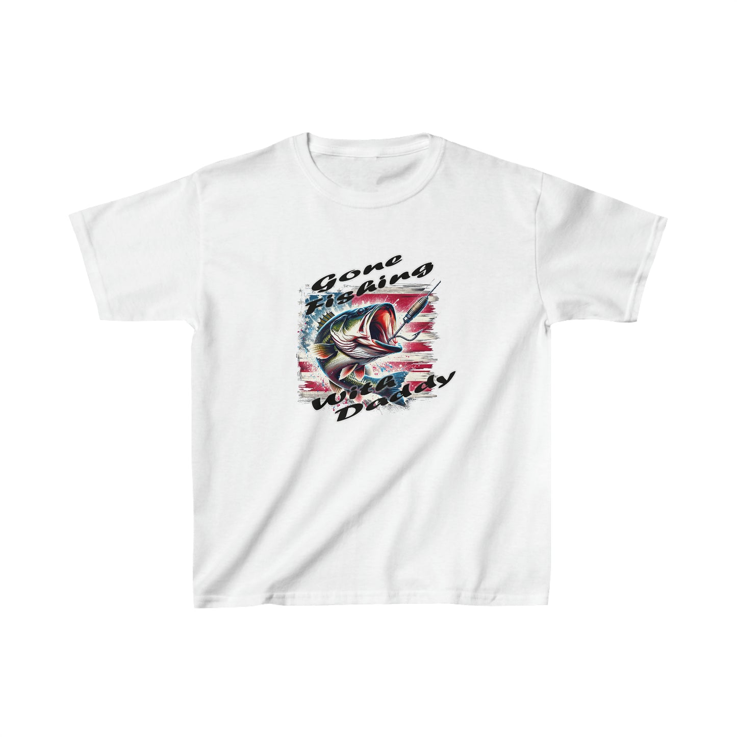 Kids Unisex Graphic Tee Fishing White