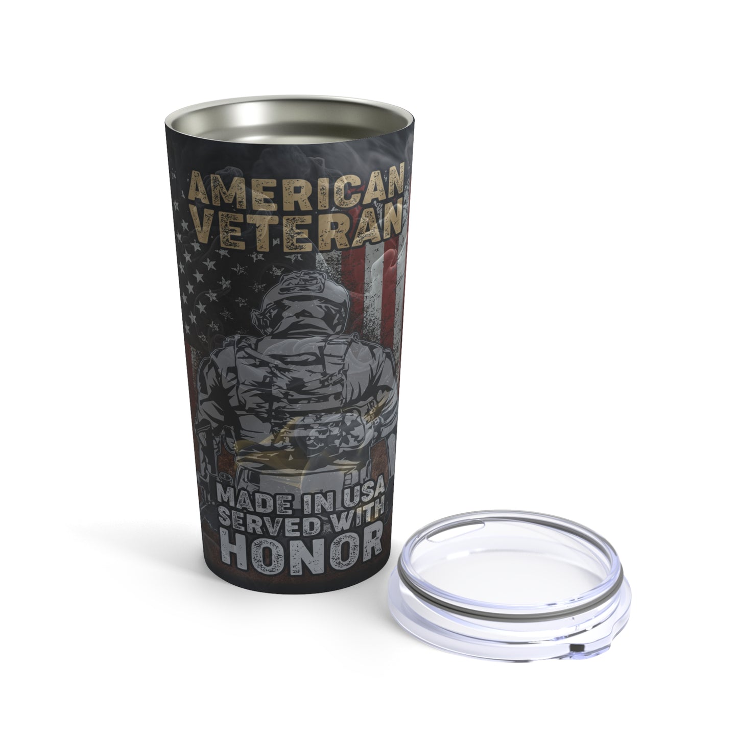 Cool Tumbler 20oz Patriotic American Flag Veteran Soldier 