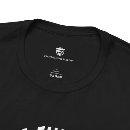 Black t-shirt with 'FanVendor.com' logo on the chest and eagle design on the sleeve.