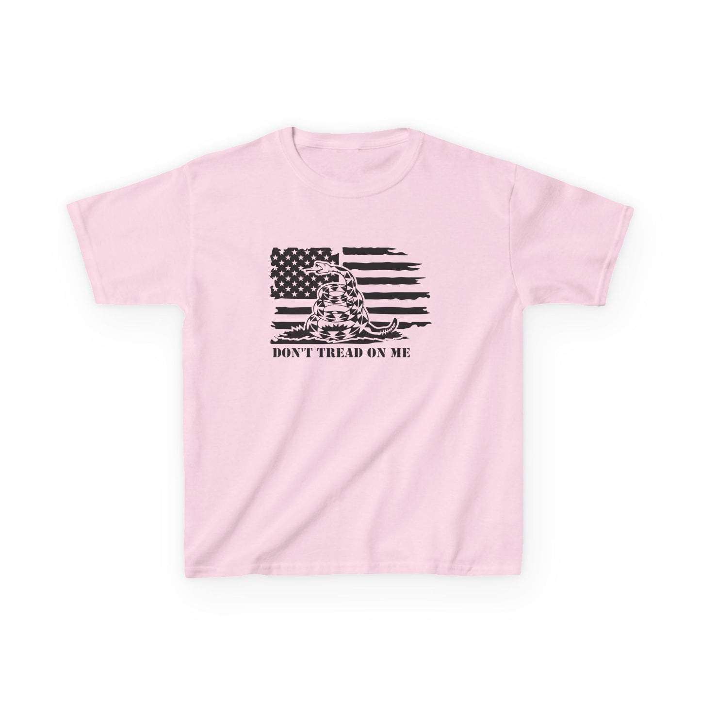 Pink t-shirt with a black graphic design on a white background