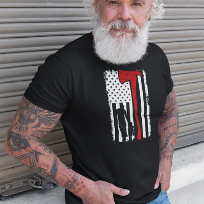 Patriotic Fireman Graphic Tee Black