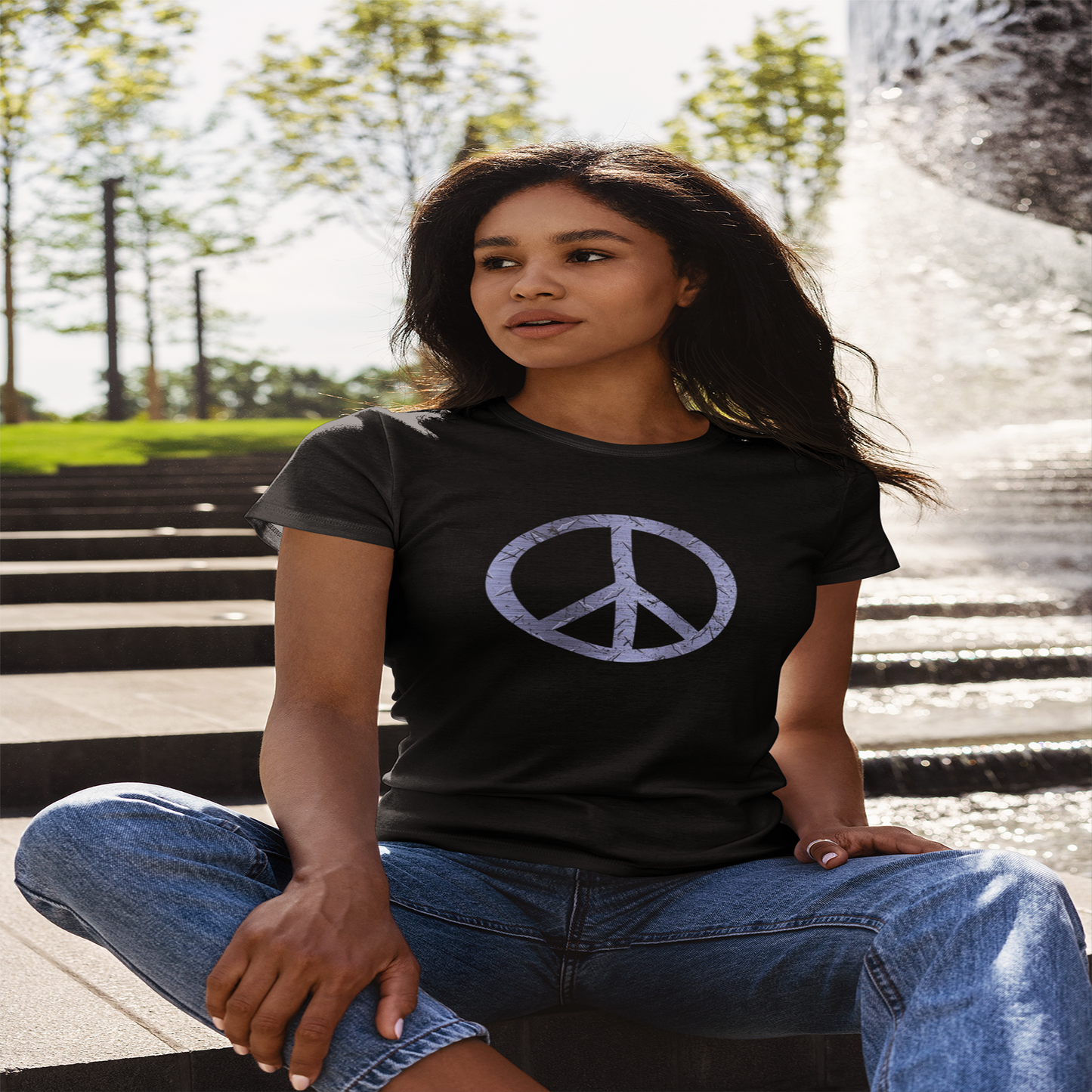 Cool Women's T-Shirt Peace Black