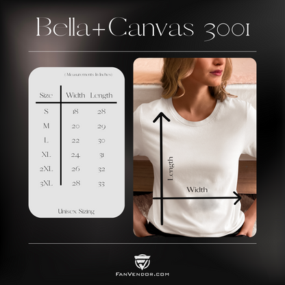 Bella+Canvas 3001 Size Chart