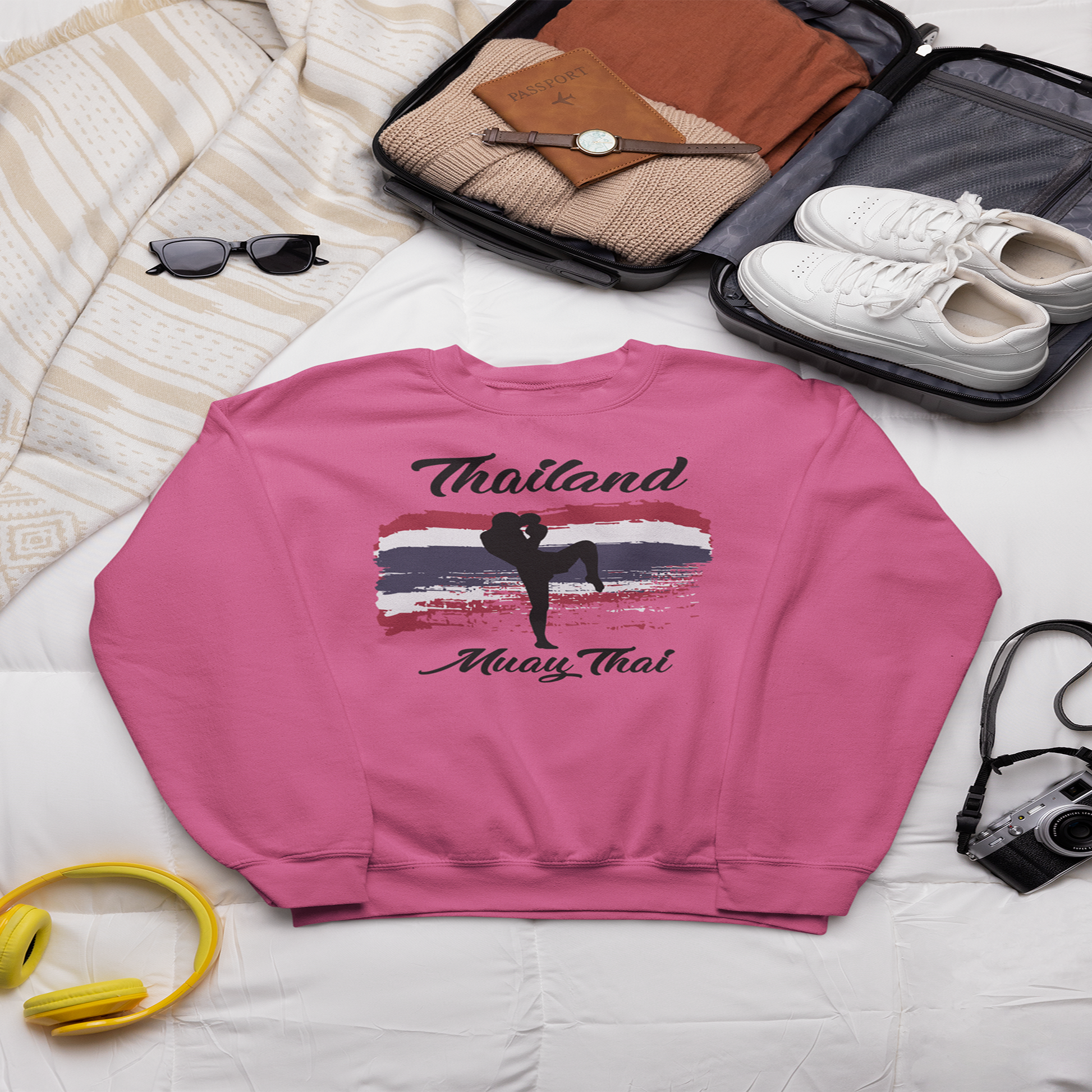 Unisex Muay Thai Sweatshirt Thailand Pink